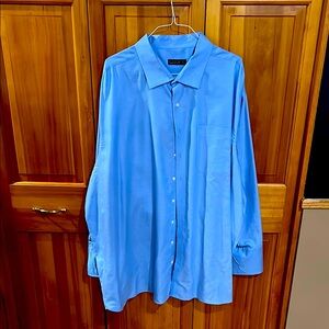 Men's Blue Dress Shirt, French cuff.